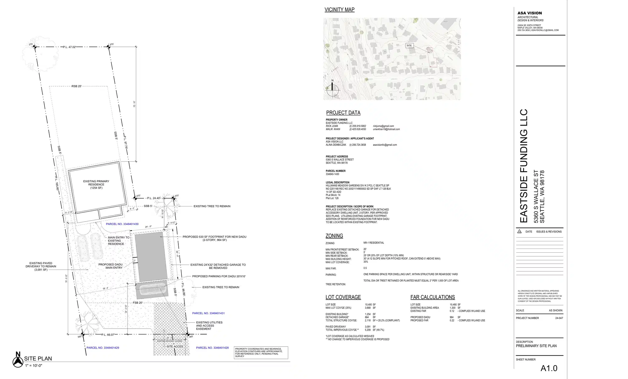 Site plan for 5360 S Wallace St