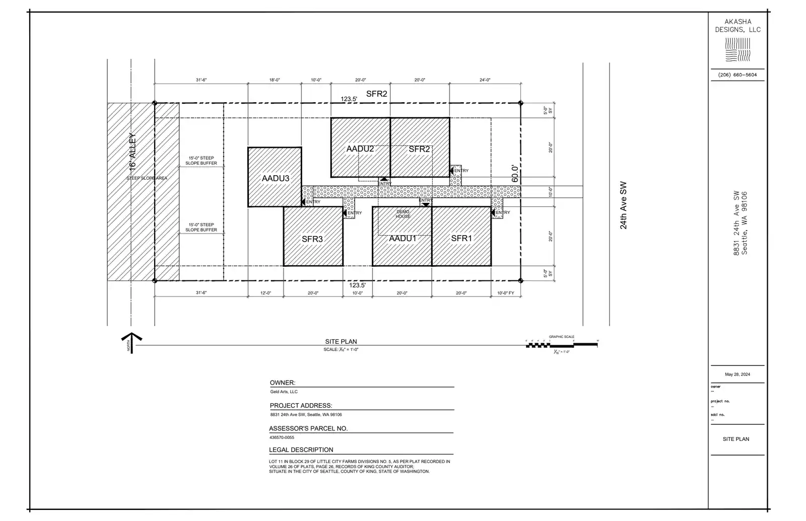 Site plan for 8831 24th Ave SW