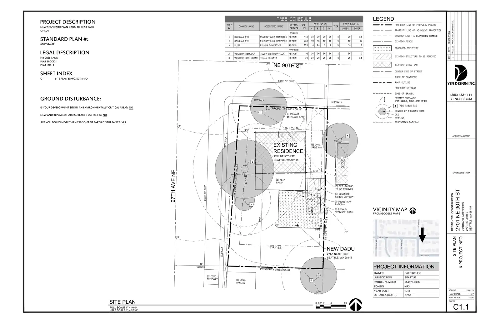 Site plan for 8916 27th Ave NE