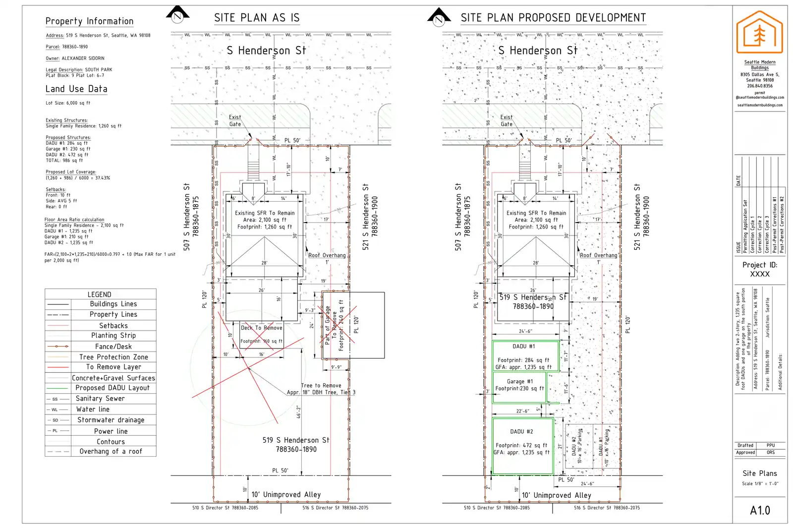 Site plan for 519 S Henderson St