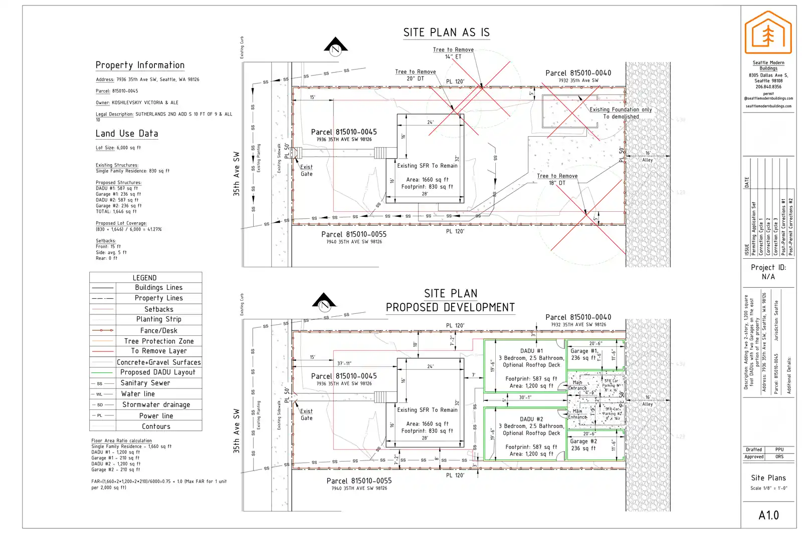 Site plan for 7936 35th Ave SW