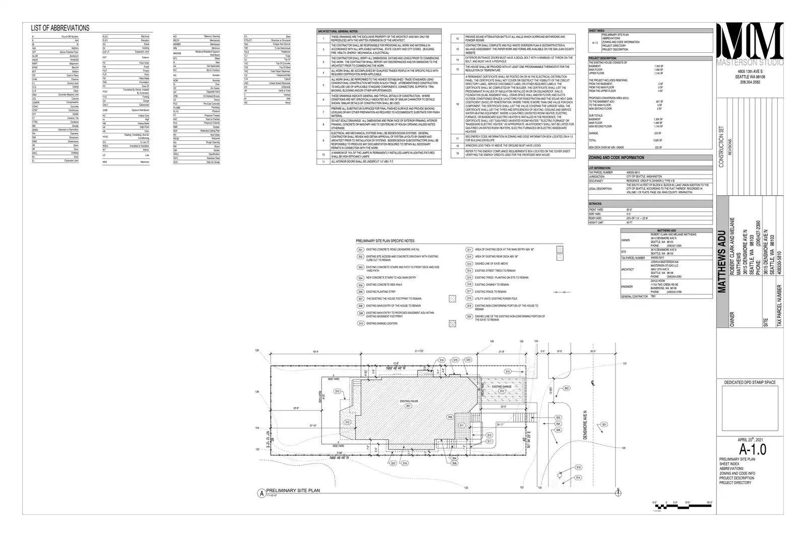 Site plan for 3615 Densmore Ave N