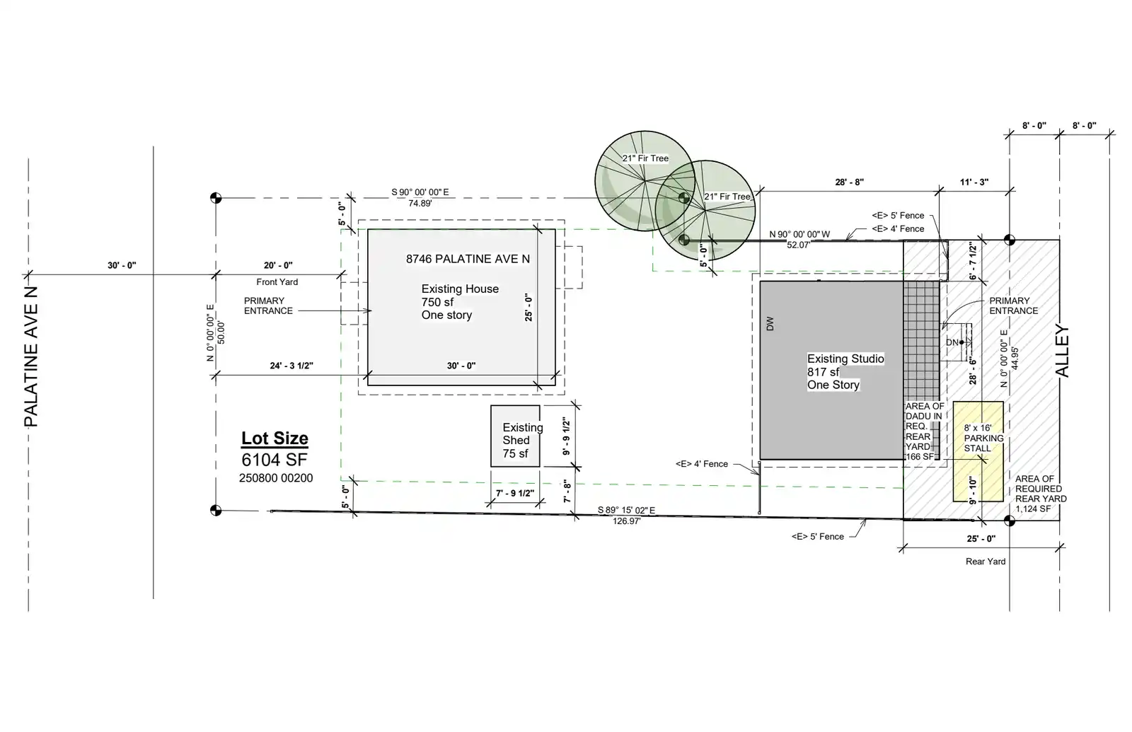 Site plan for 8746 Palatine Ave N