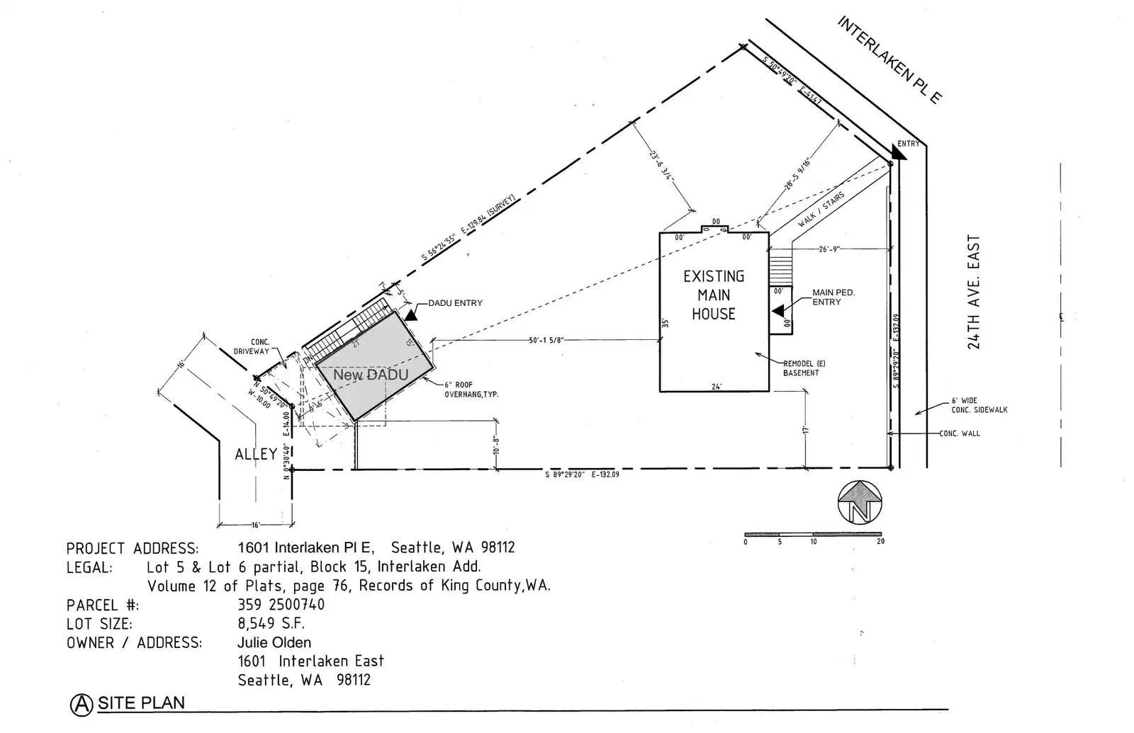 Site plan for 1601 Interlaken Pl E