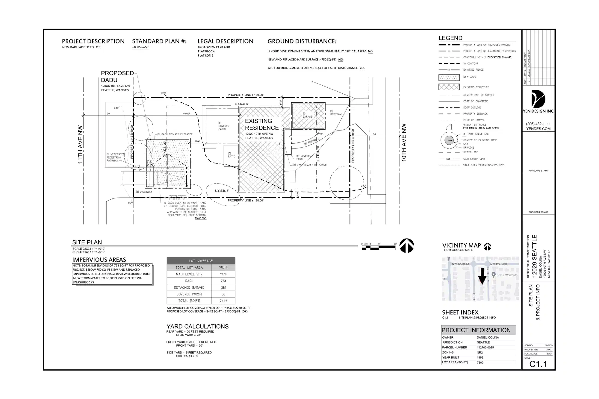 Site plan for 12028 11th Ave NW