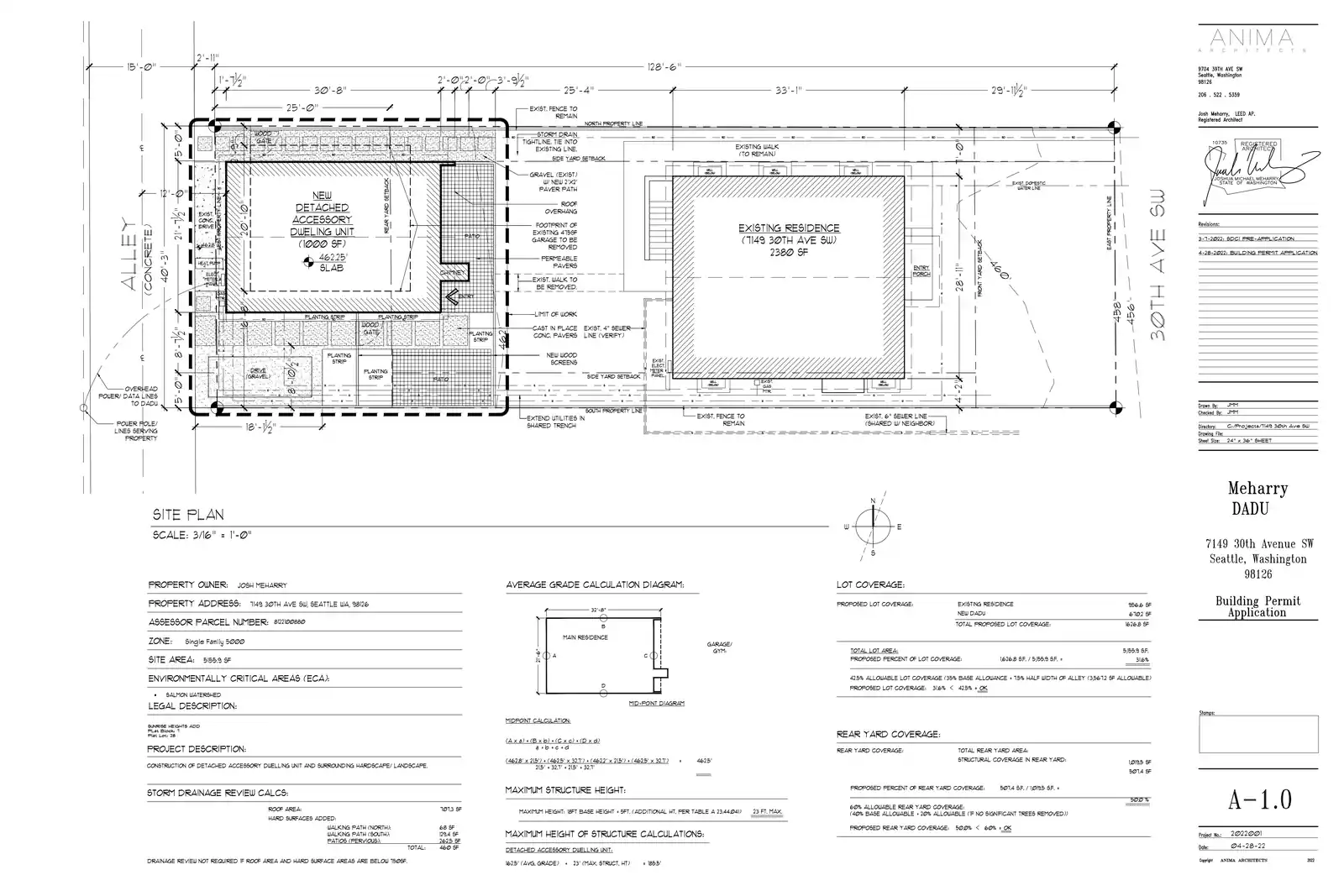 Site plan for 7149 30th Ave SW