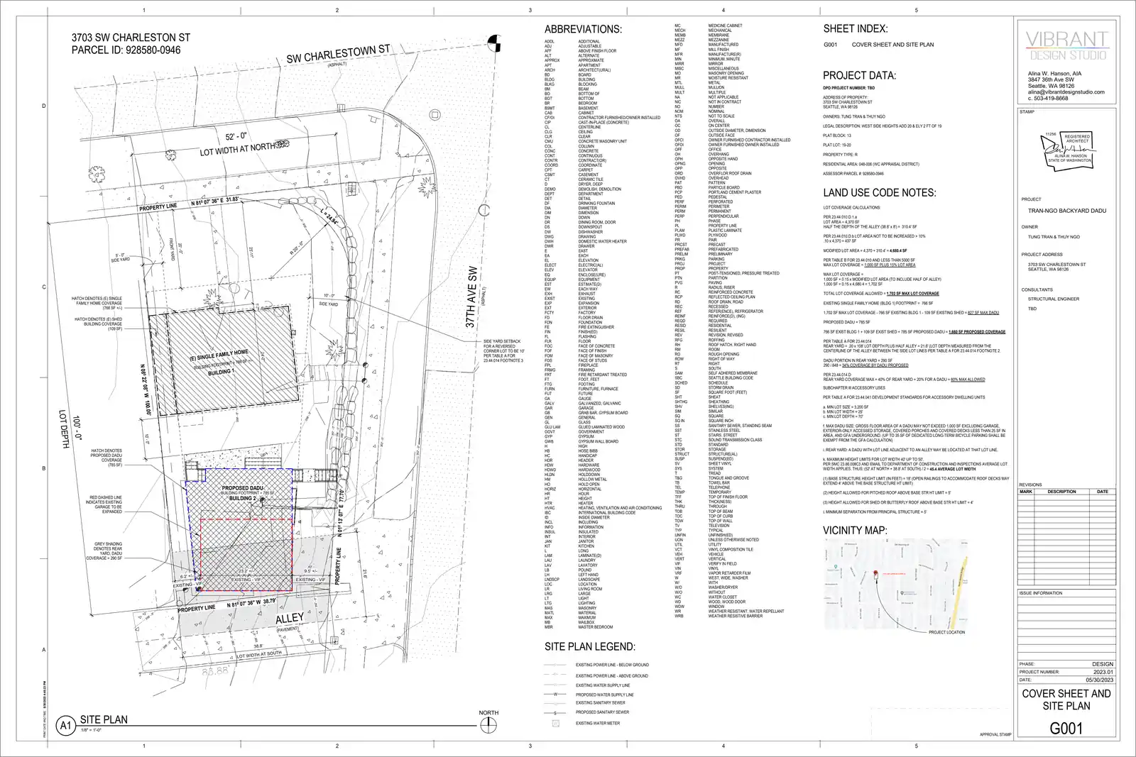 Site plan for 3809 37th Ave SW