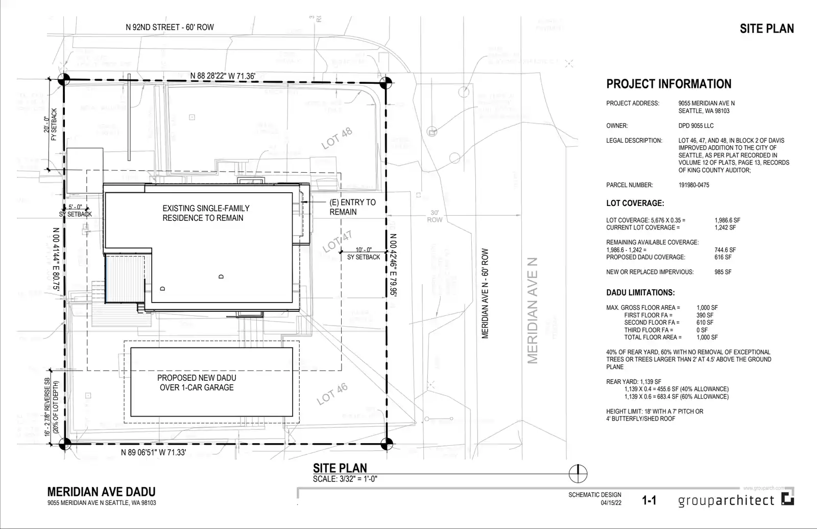 Site plan for 9053 Meridian Ave N