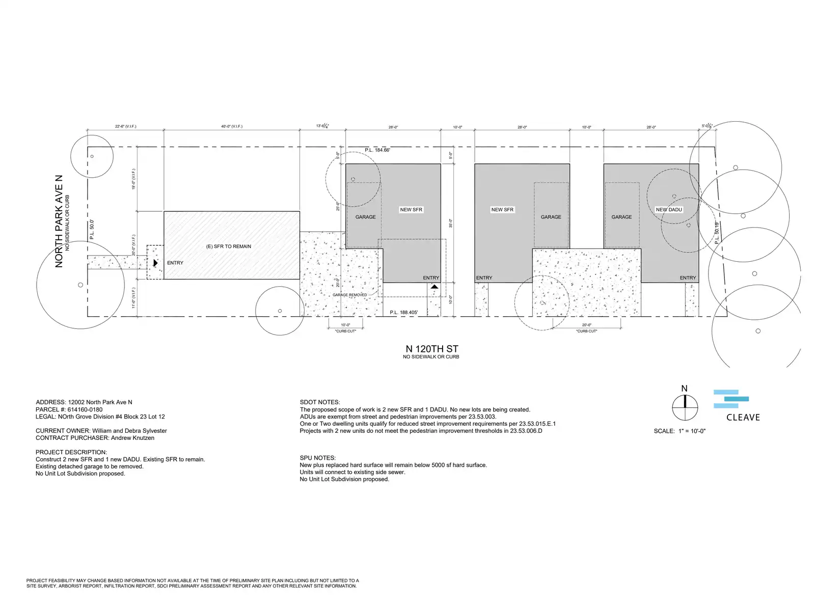 Site plan for 12002 North Park Ave N