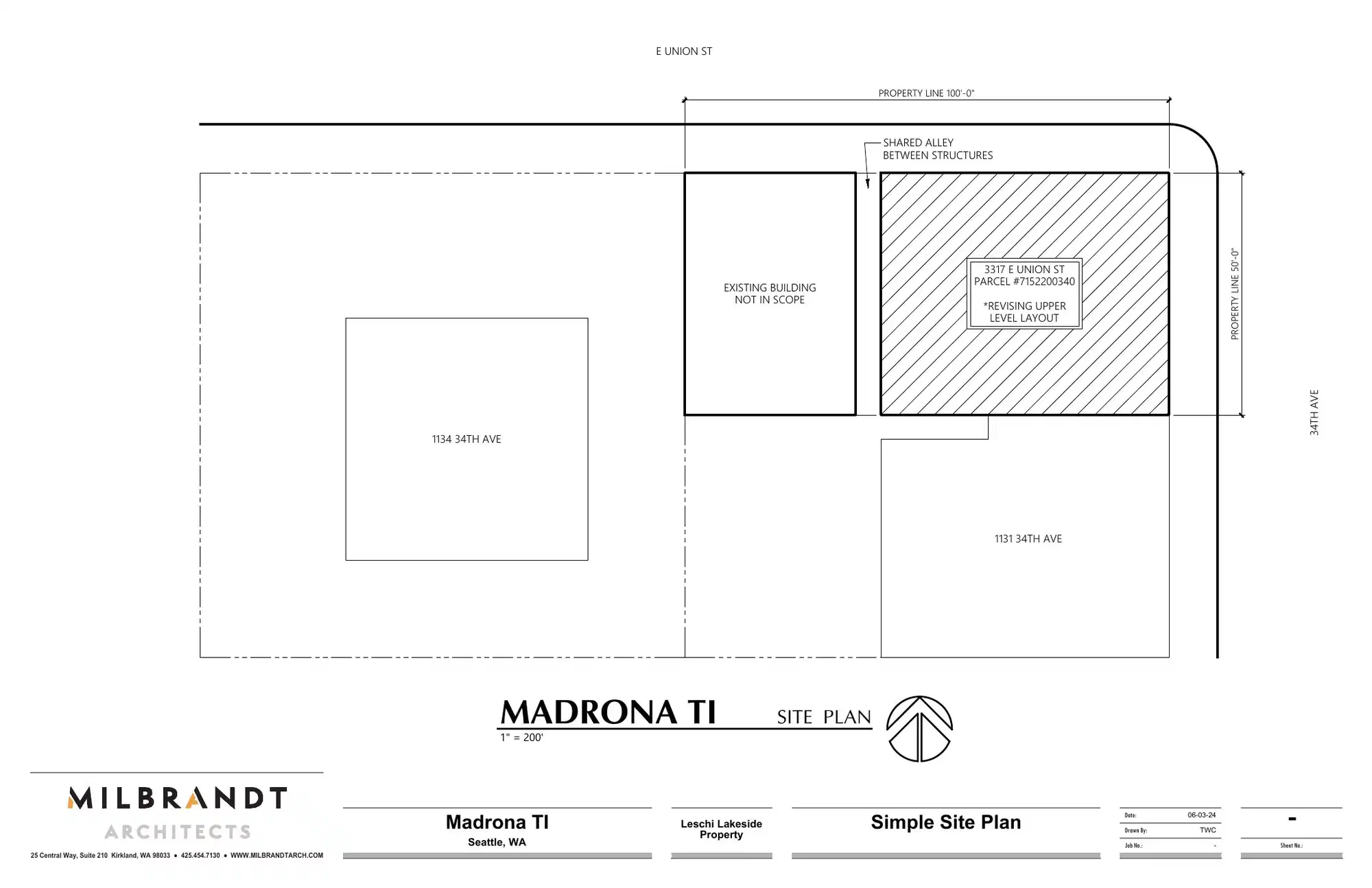 Site plan for 3317 E Union St