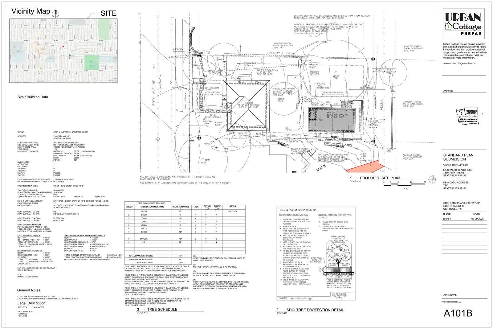 Site plan for 7332 39th Ave NE