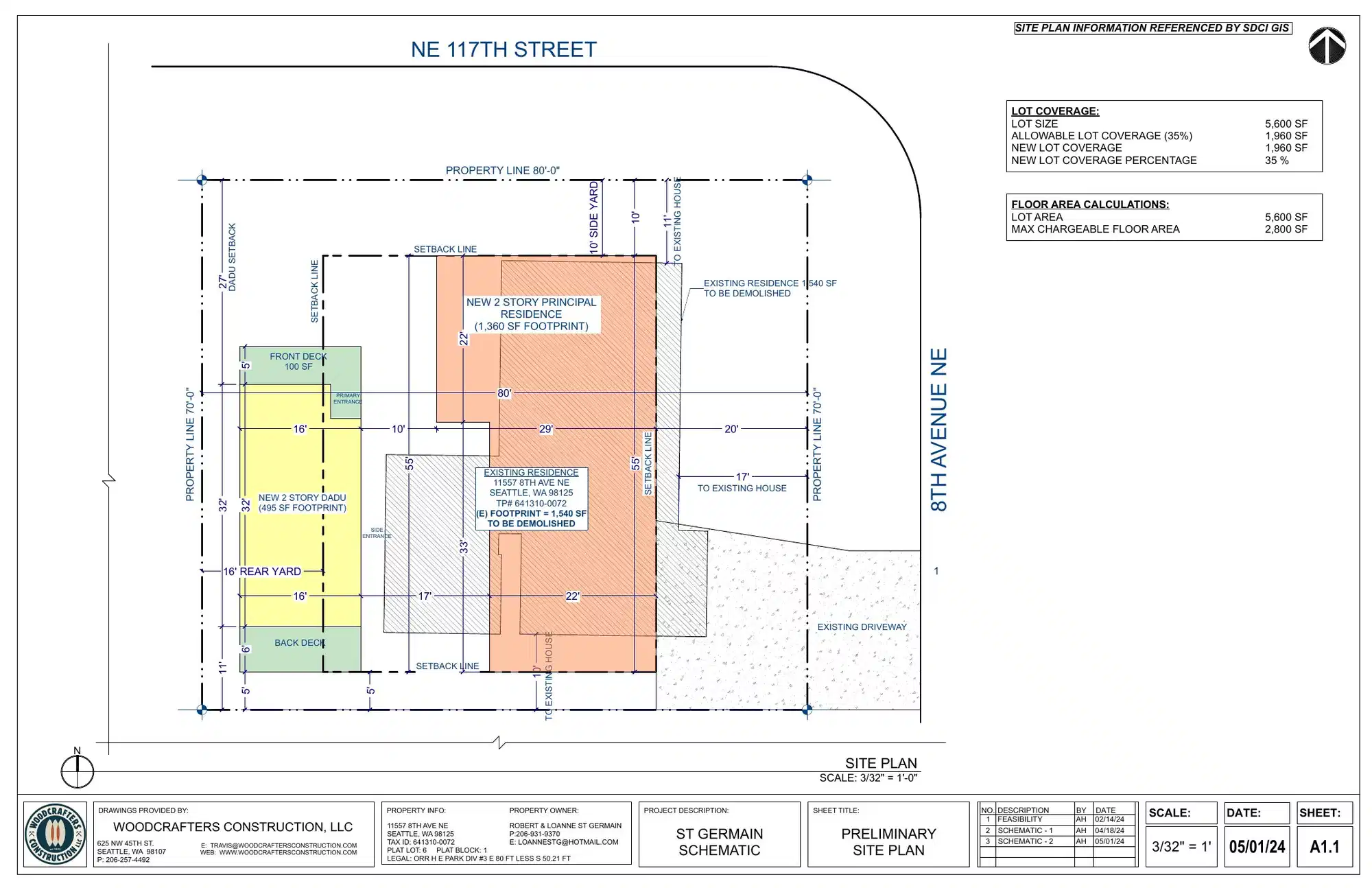 Site plan for 11557 8th Ave NE