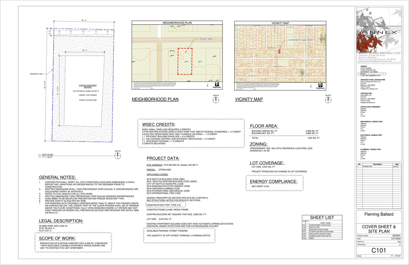 Site plan for 1915 NW 65th St
