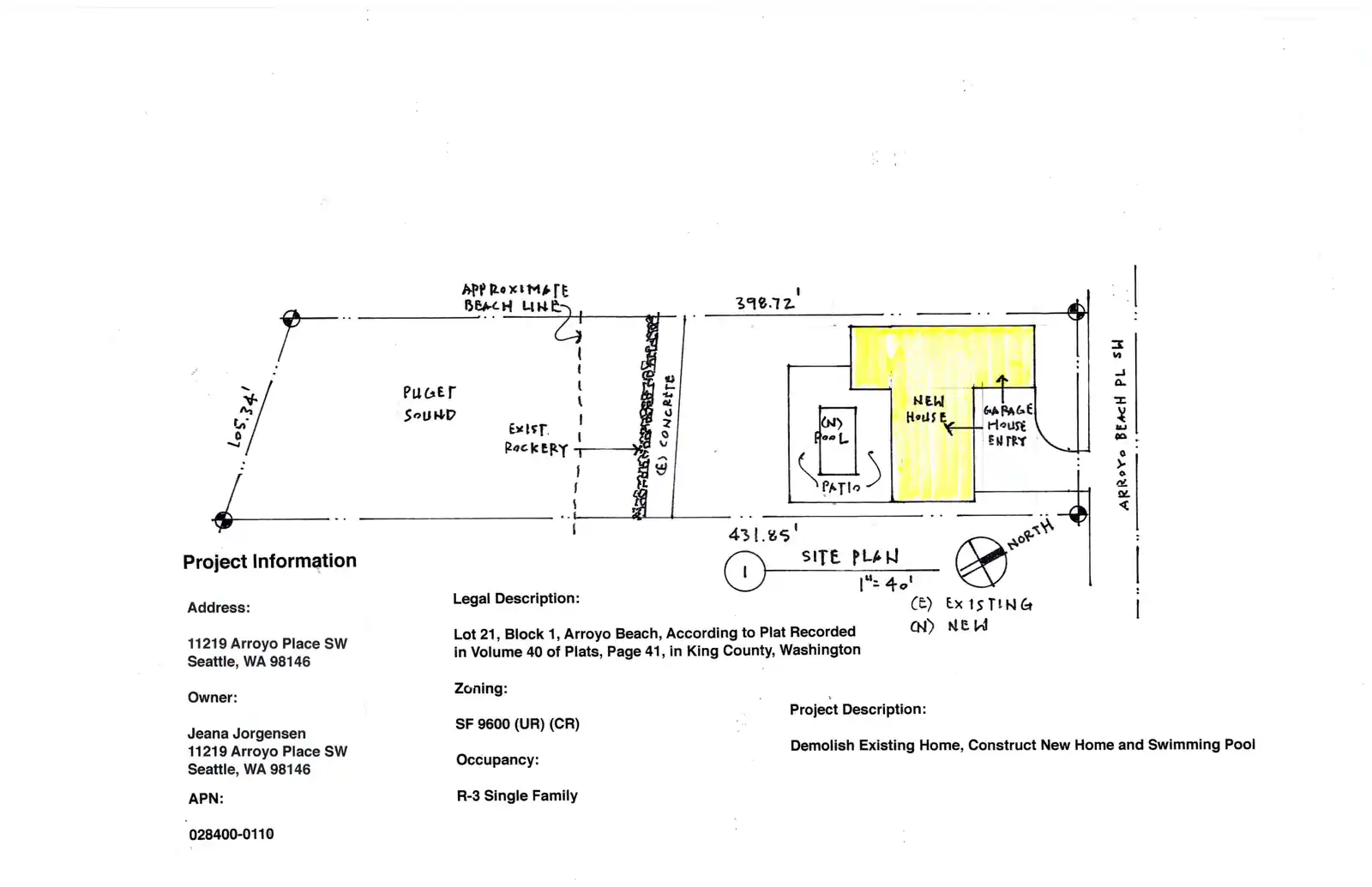 Site plan for 11219 Arroyo Beach Pl SW