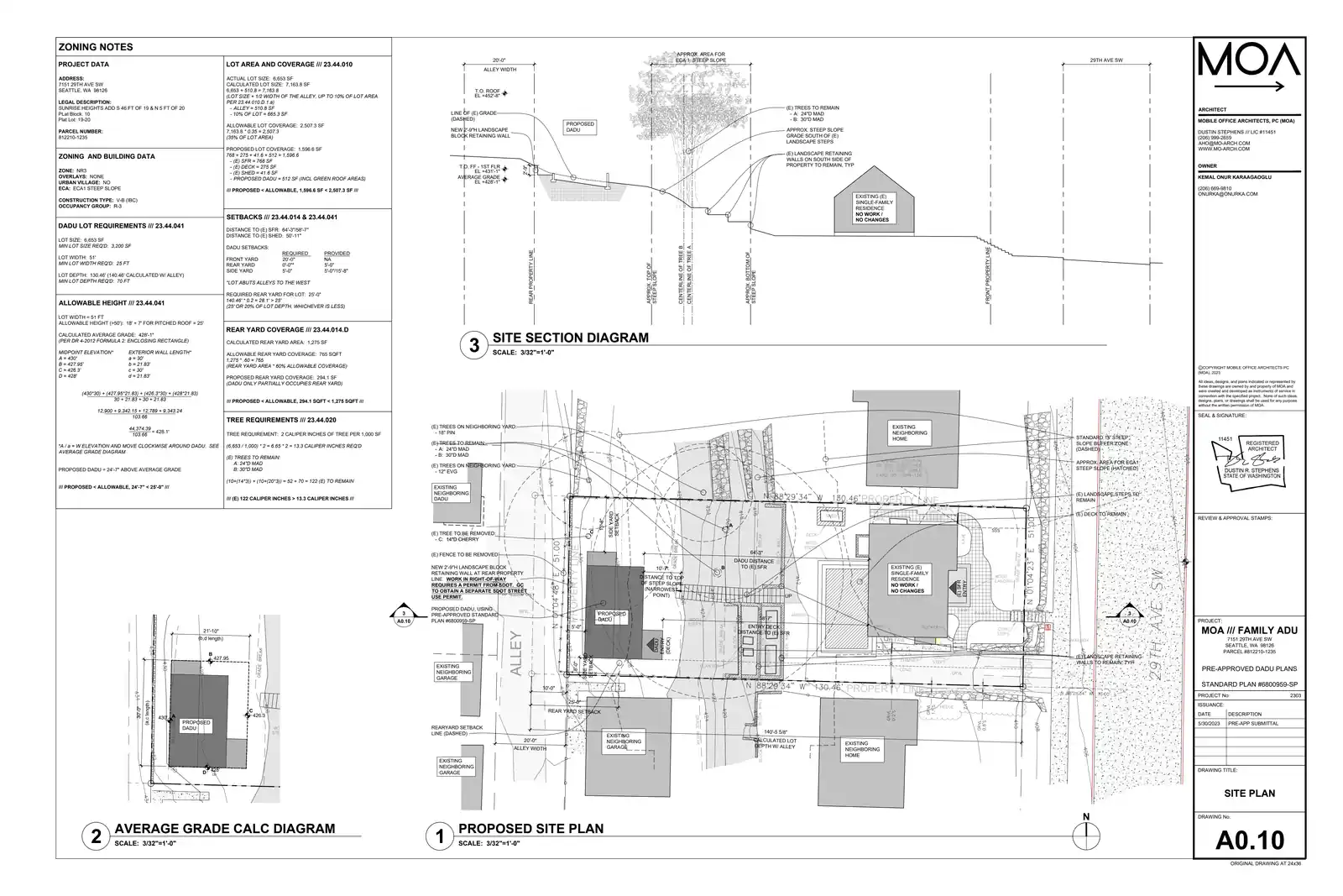 Site plan for 7151 29th Ave SW