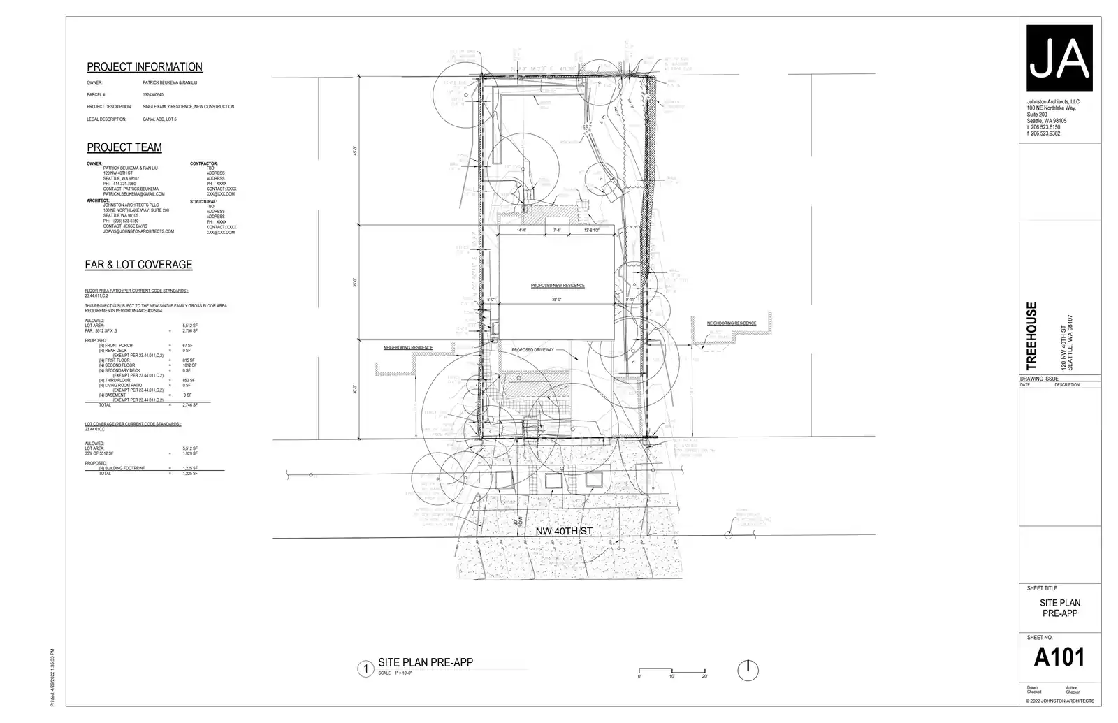 Site plan for 120 NW 40th St