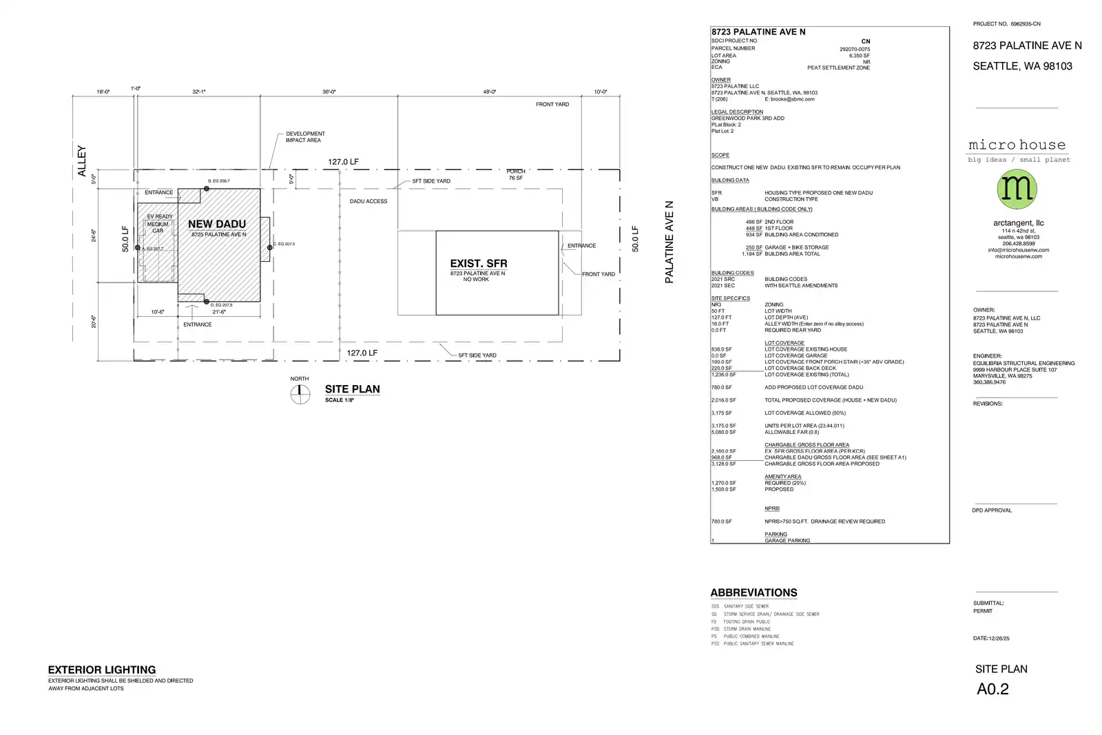 Site plan for 8723 Palatine Ave N