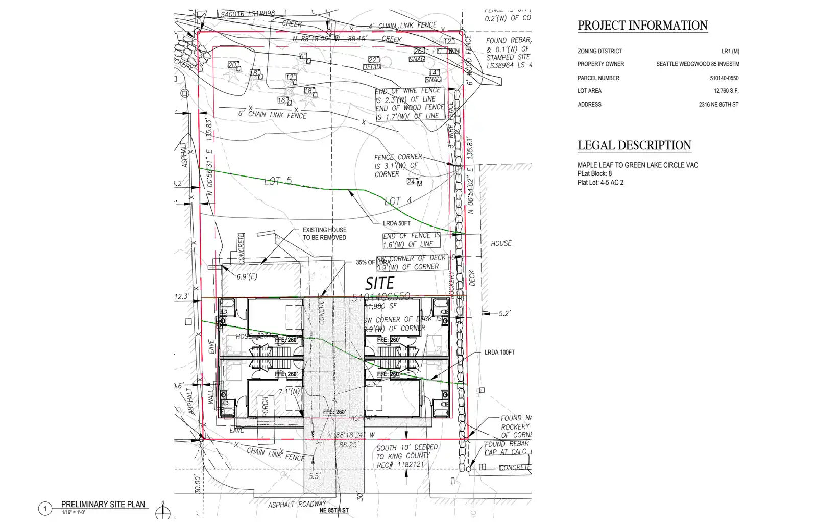 Site plan for 2316 NE 85th St