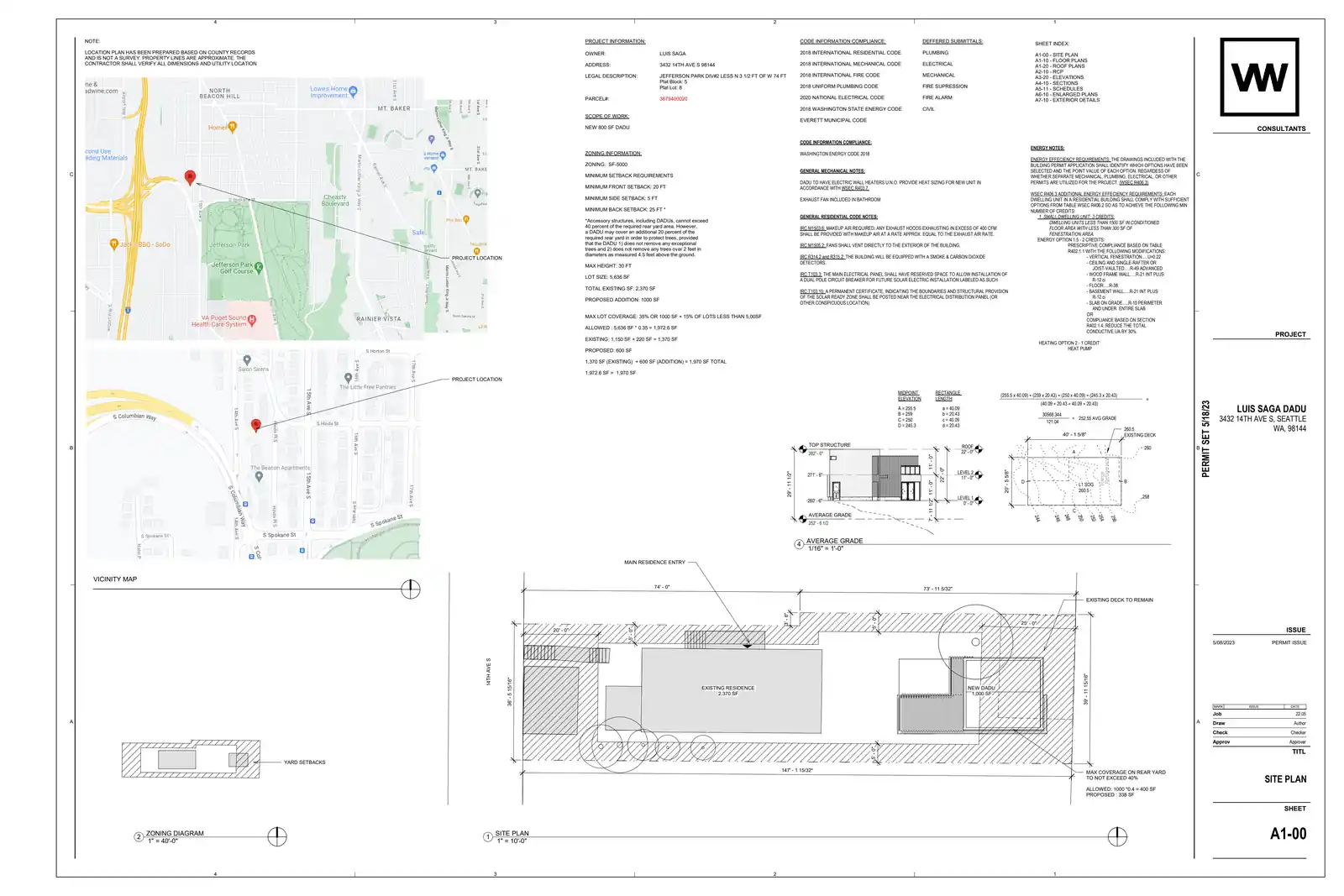 Site plan for 3430 14th Ave S