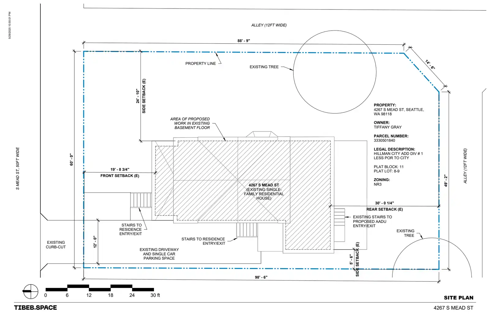 Site plan for 4267 B S Mead St