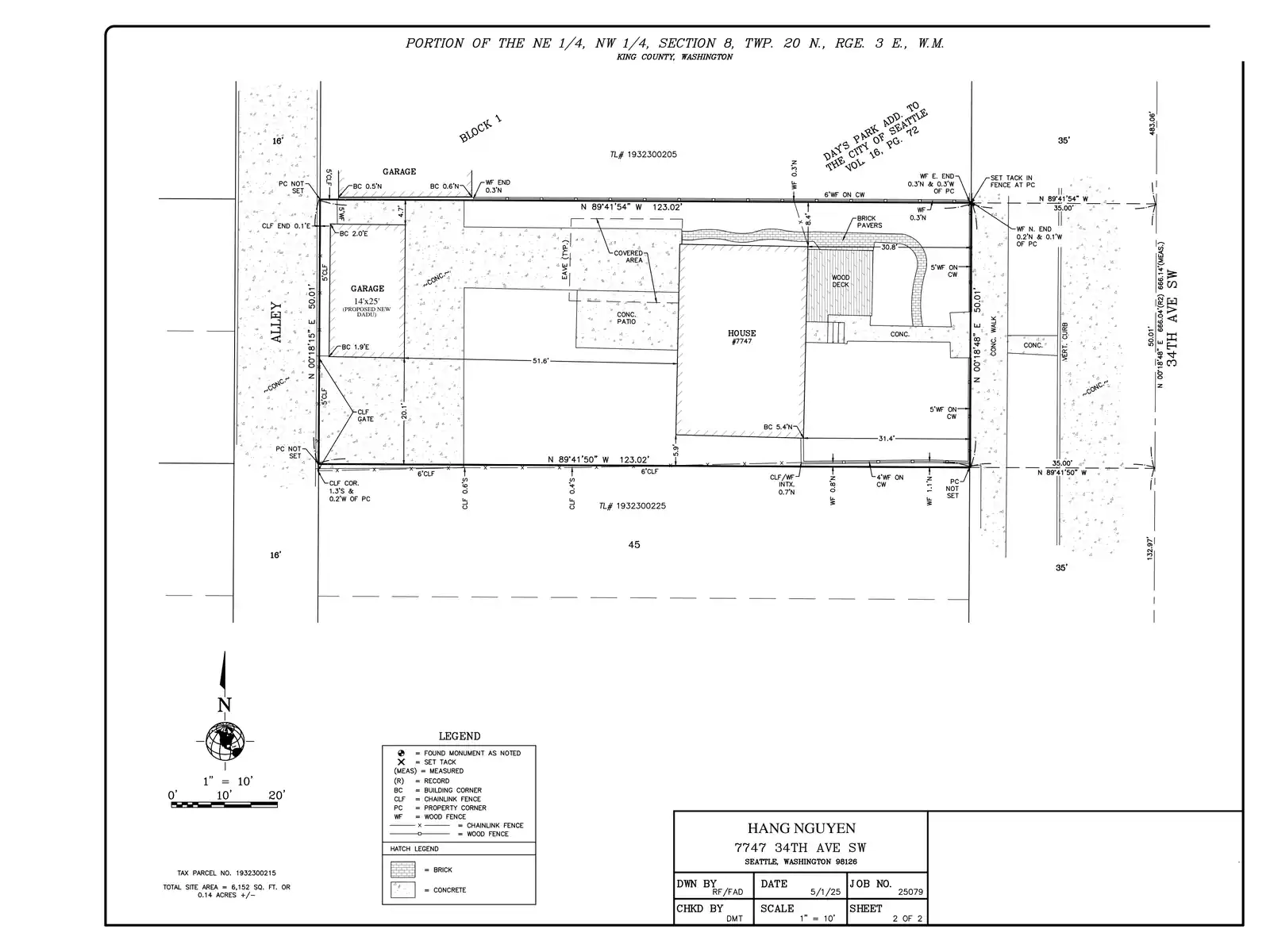 Site plan for 7747 34th Ave SW