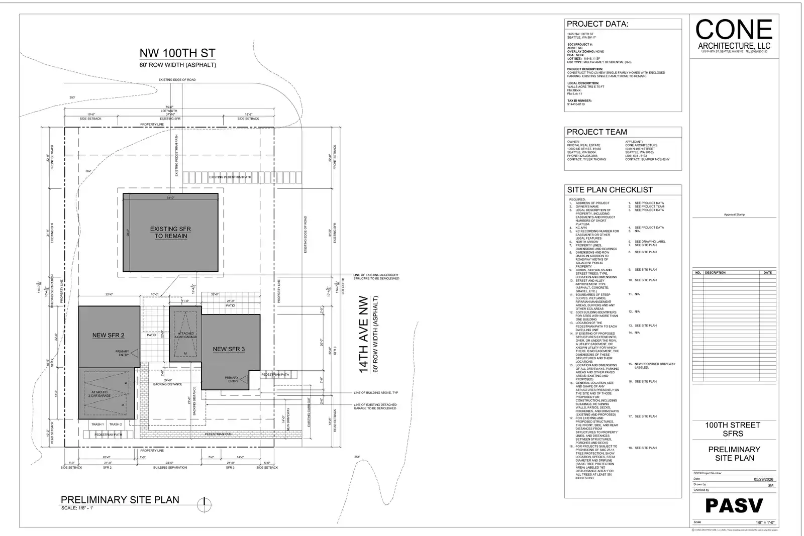 Site plan for 1405 NW 100th St