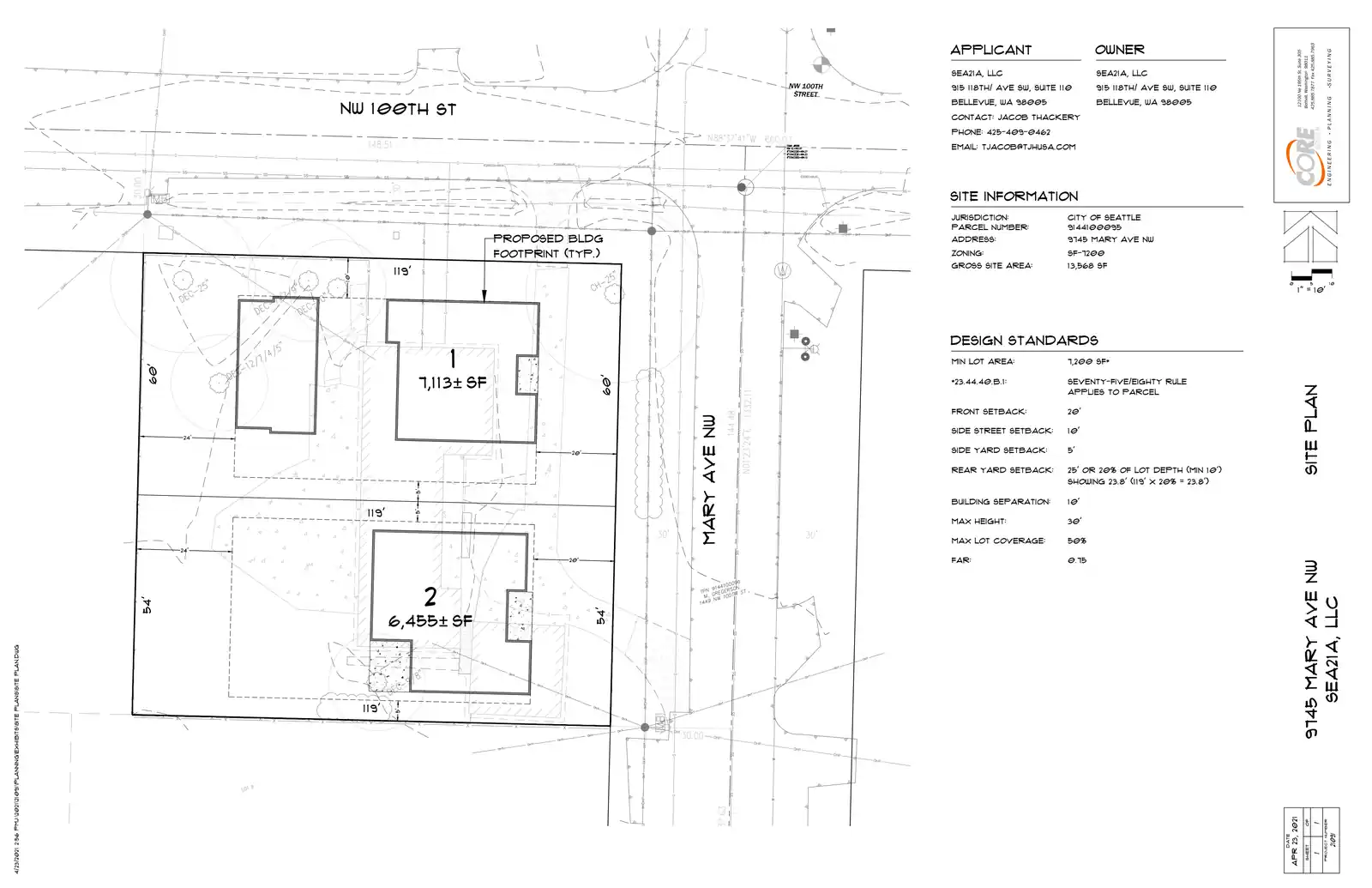 Site plan for 9745 Mary Ave NW