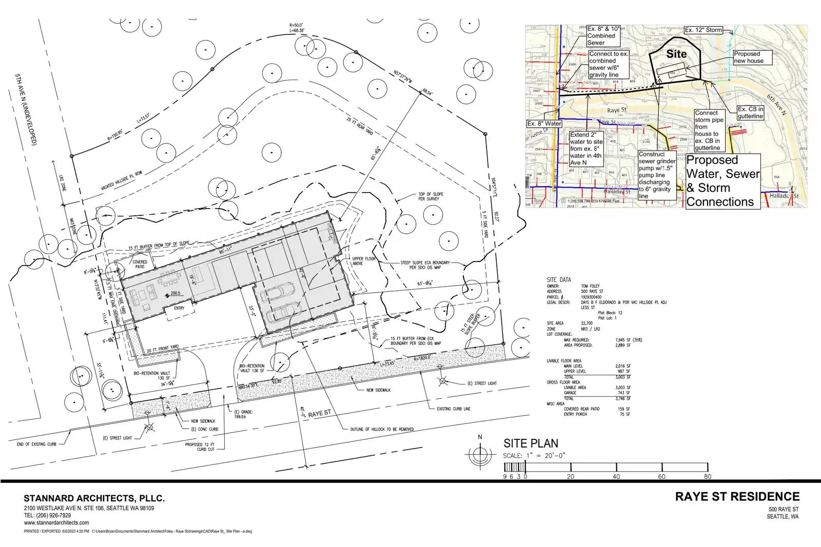 Site plan for 500 Raye St