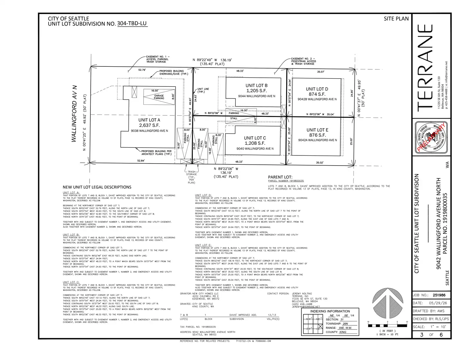 Site plan for 9042 Wallingford Ave N
