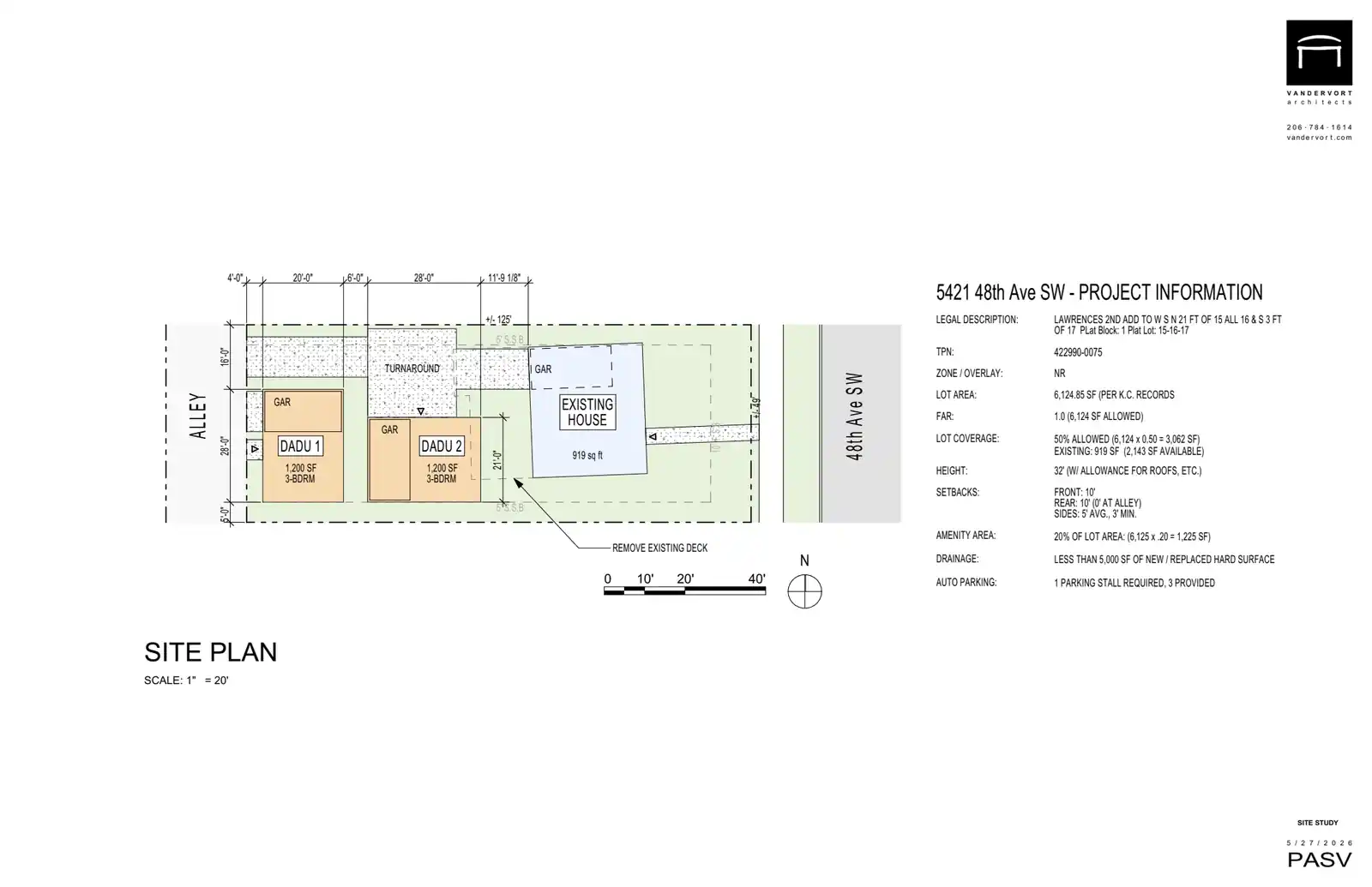Site plan for 5421 48th Ave SW