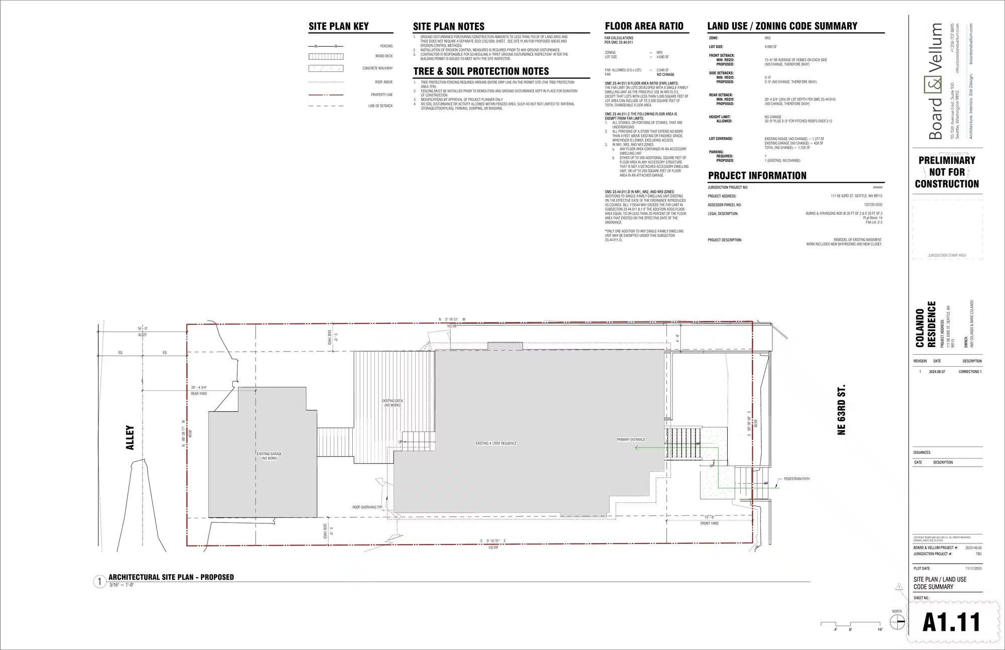 Site plan for 111 NE 63rd St