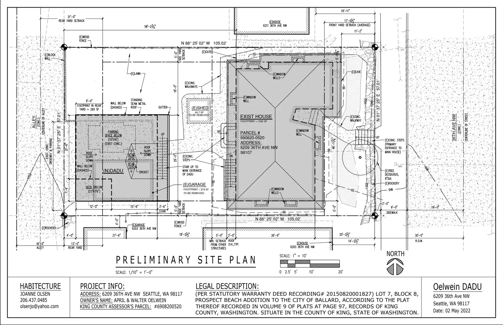 Site plan for 6209 36th Ave NW