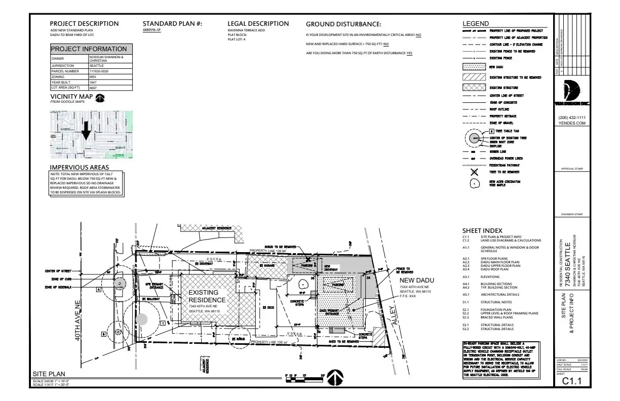 Site plan for 7340 B 40th Ave NE