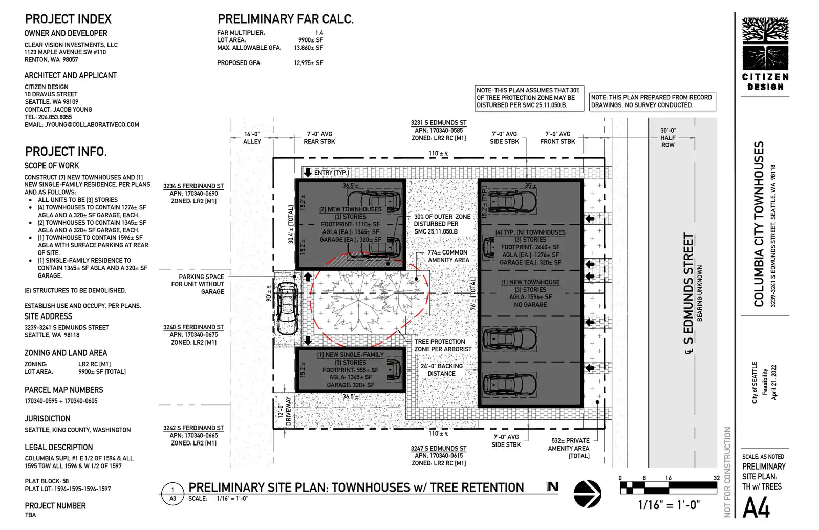 Site plan for 3239 S Edmunds St