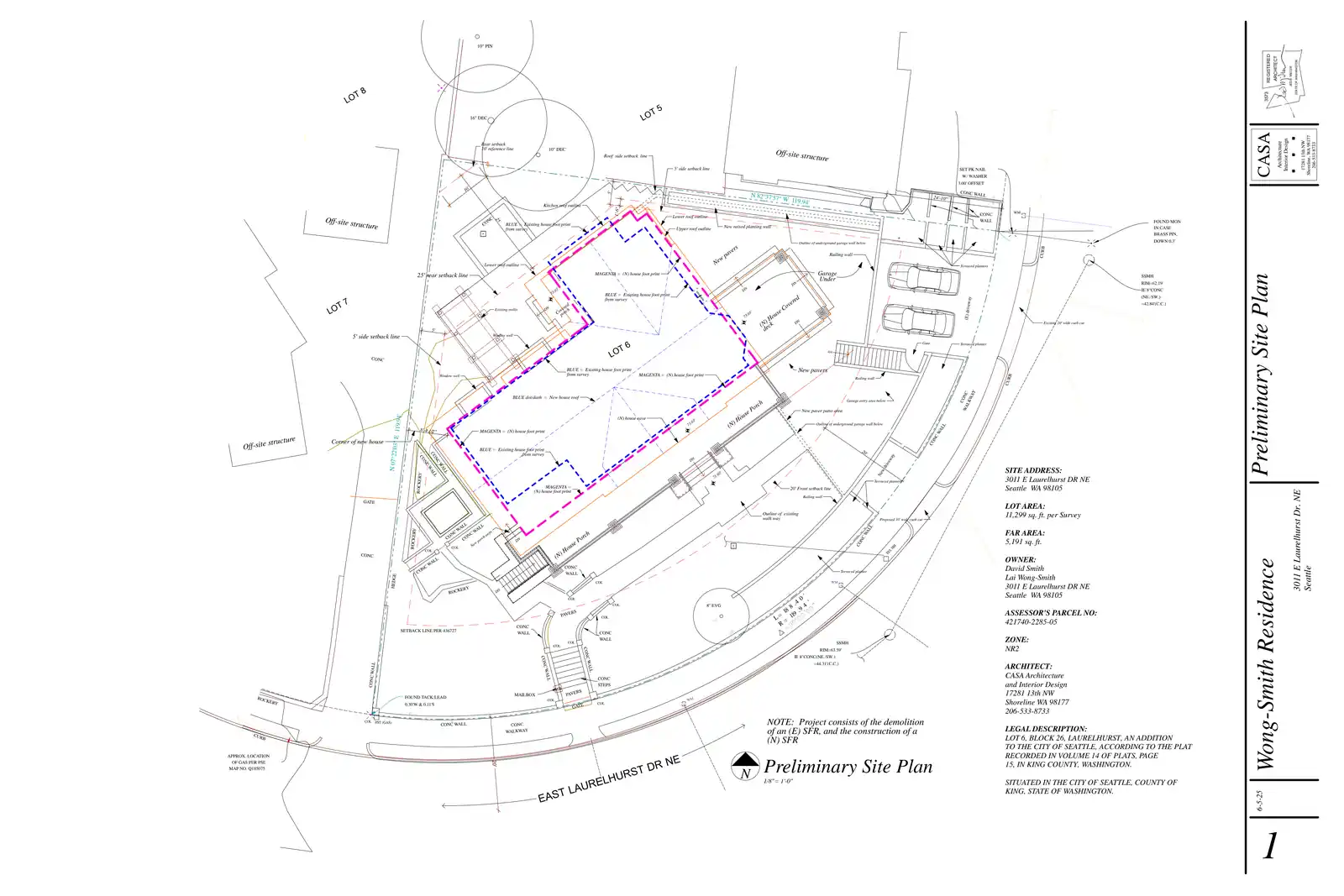 Site plan for 3011 East Laurelhurst Dr NE