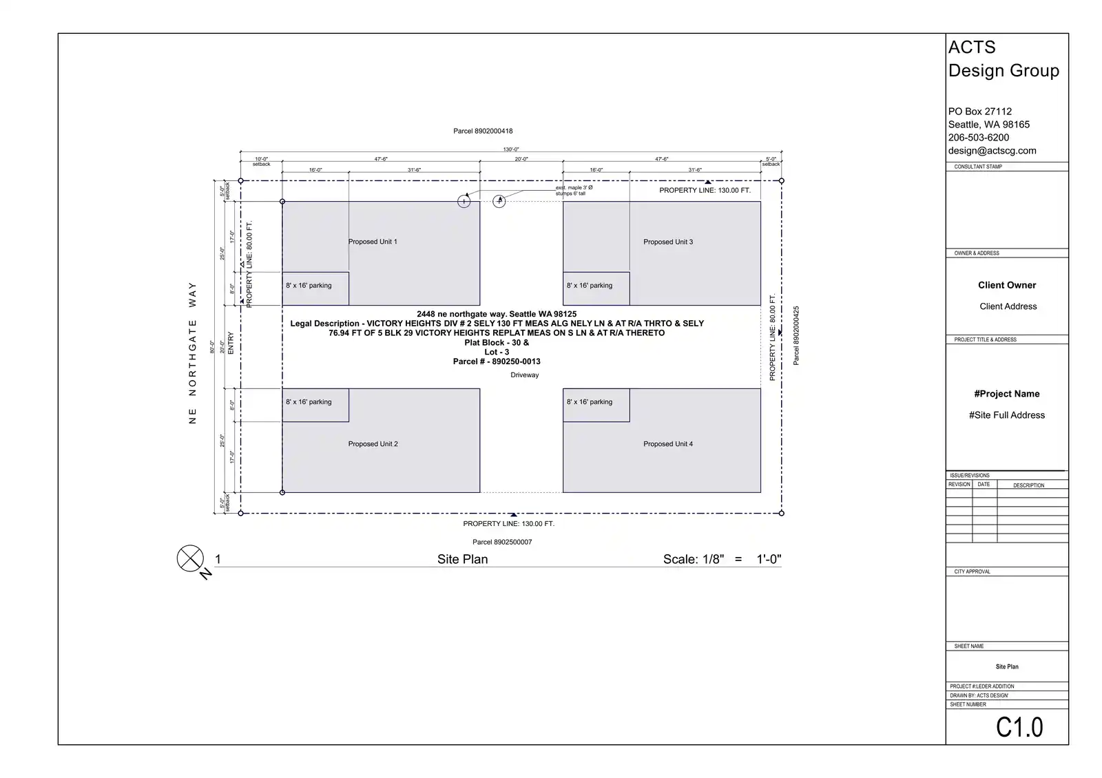Site plan for 2448 NE Northgate Way