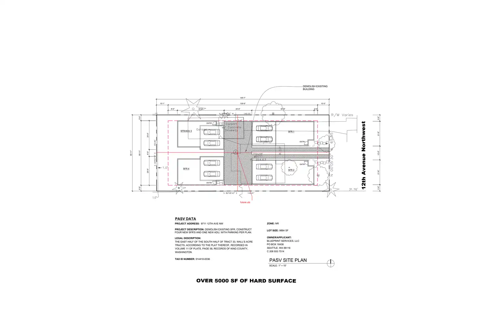 Site plan for 9711 12th Ave NW