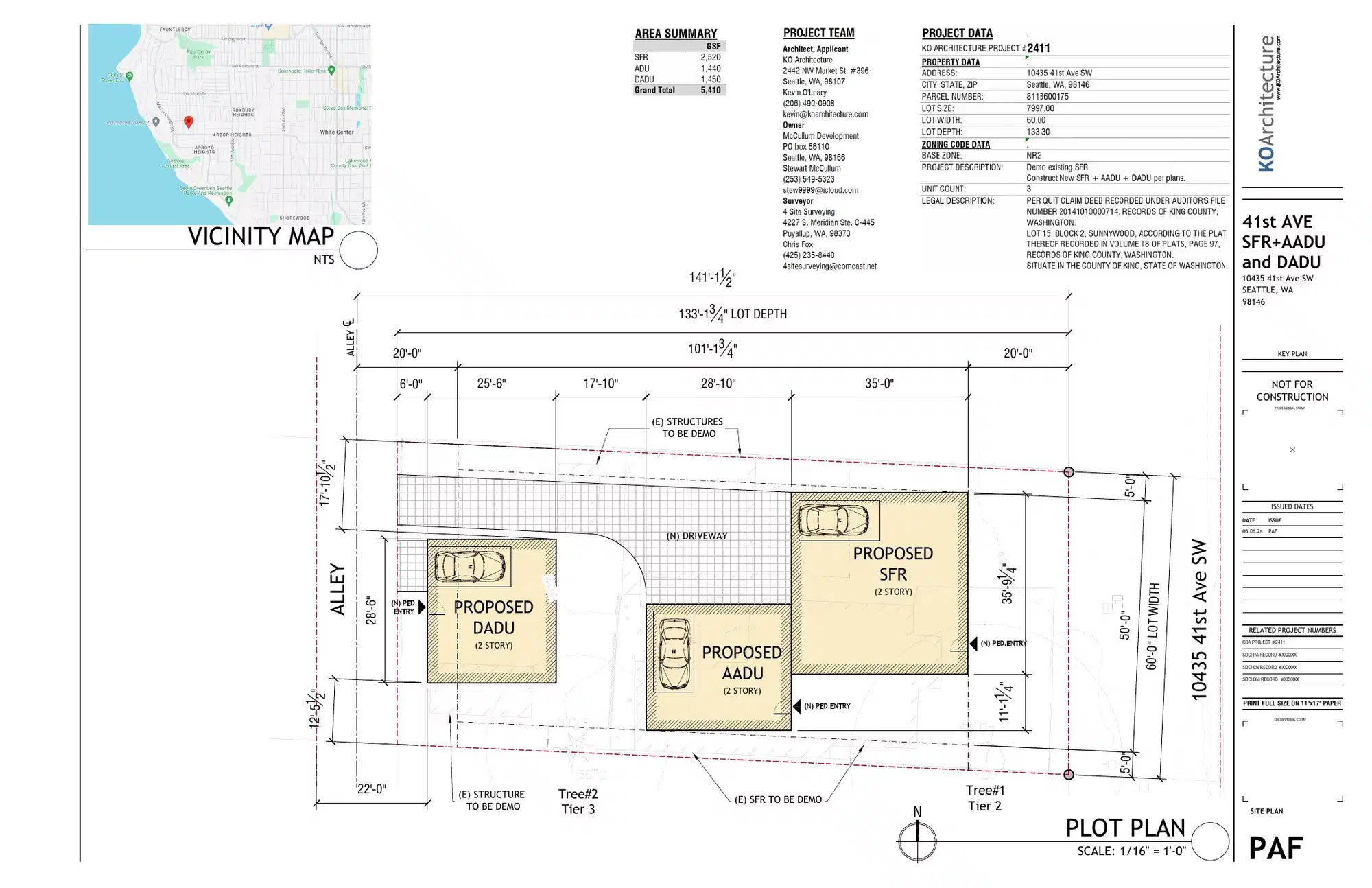 Site plan for 10435 41st Ave SW