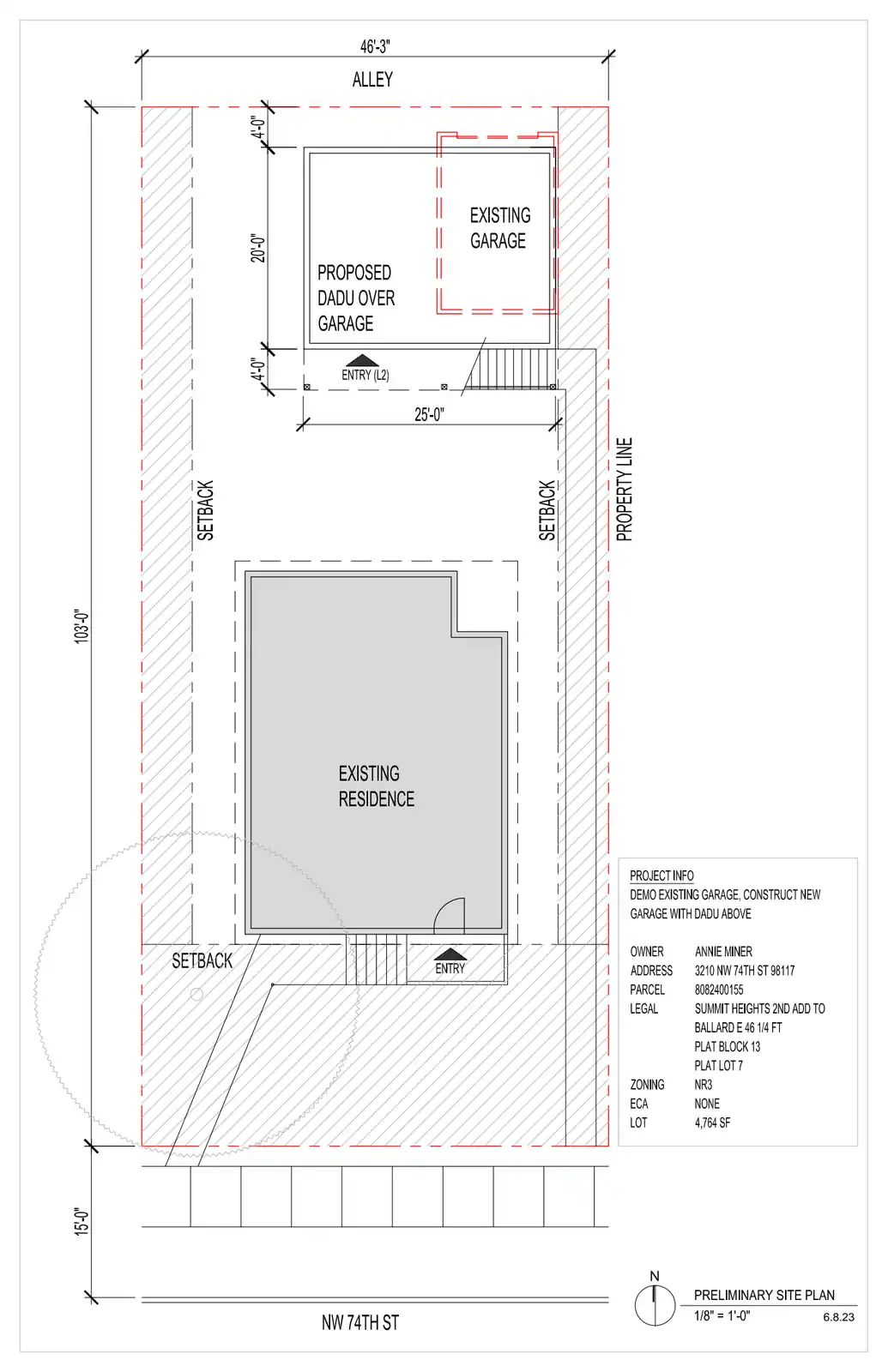 Site plan for 3212 NW 74th St