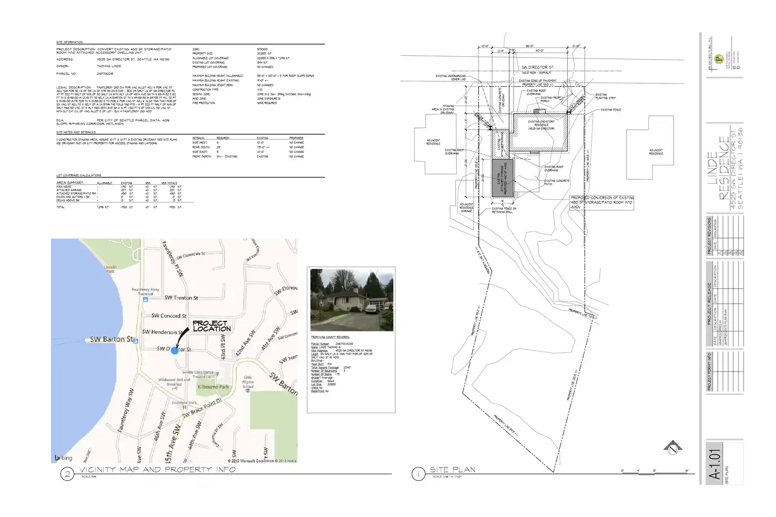 Site plan for 4525 SW Director St