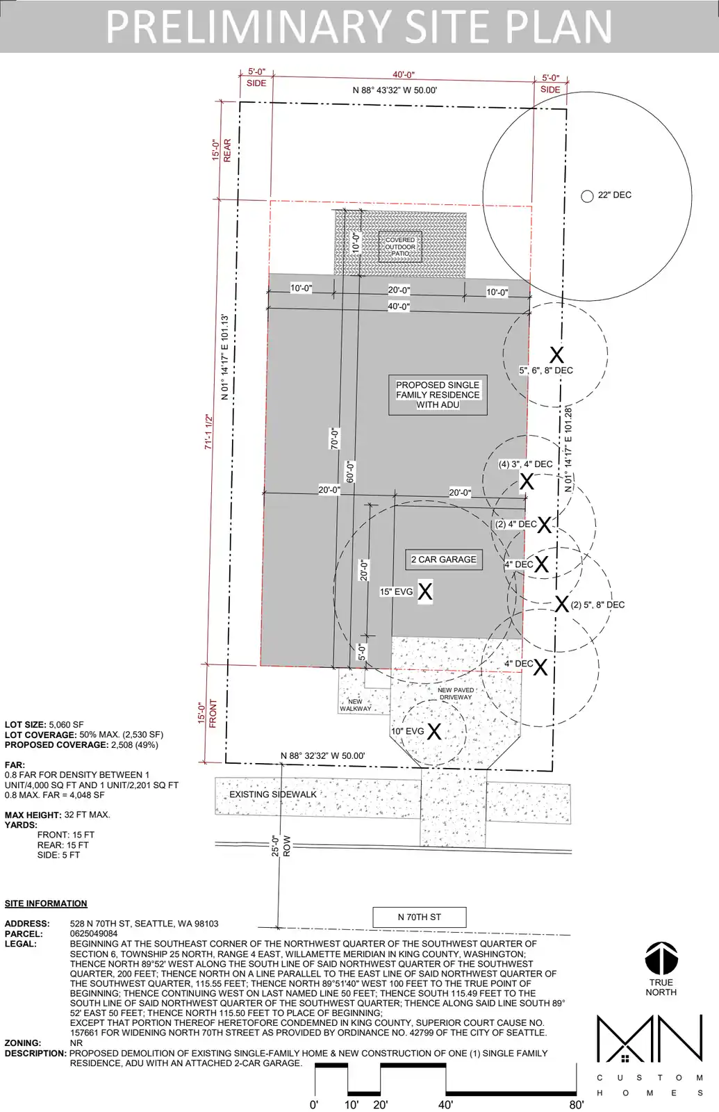 Site plan for 528 N 70th St