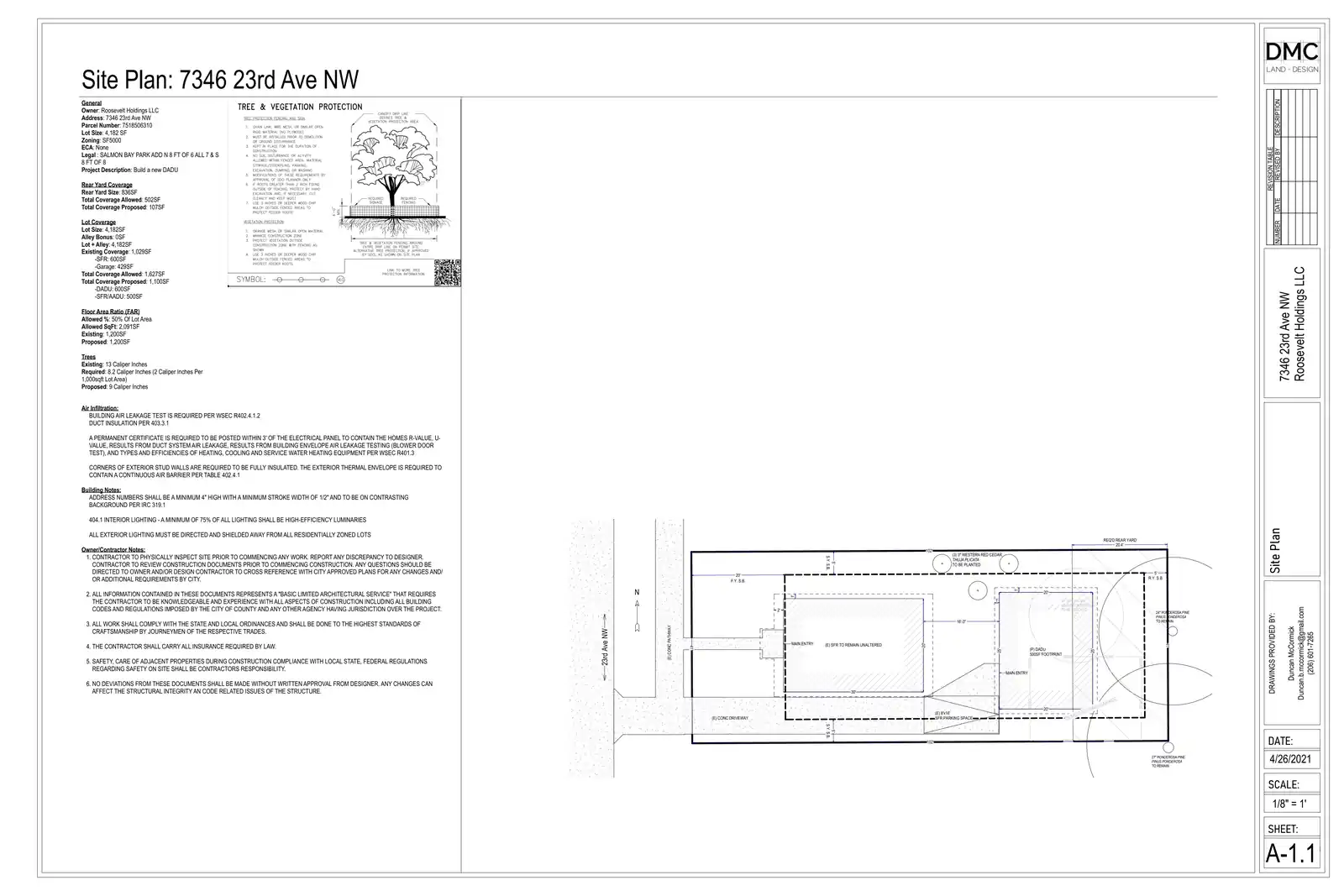 Site plan for 7346 23rd Ave NW