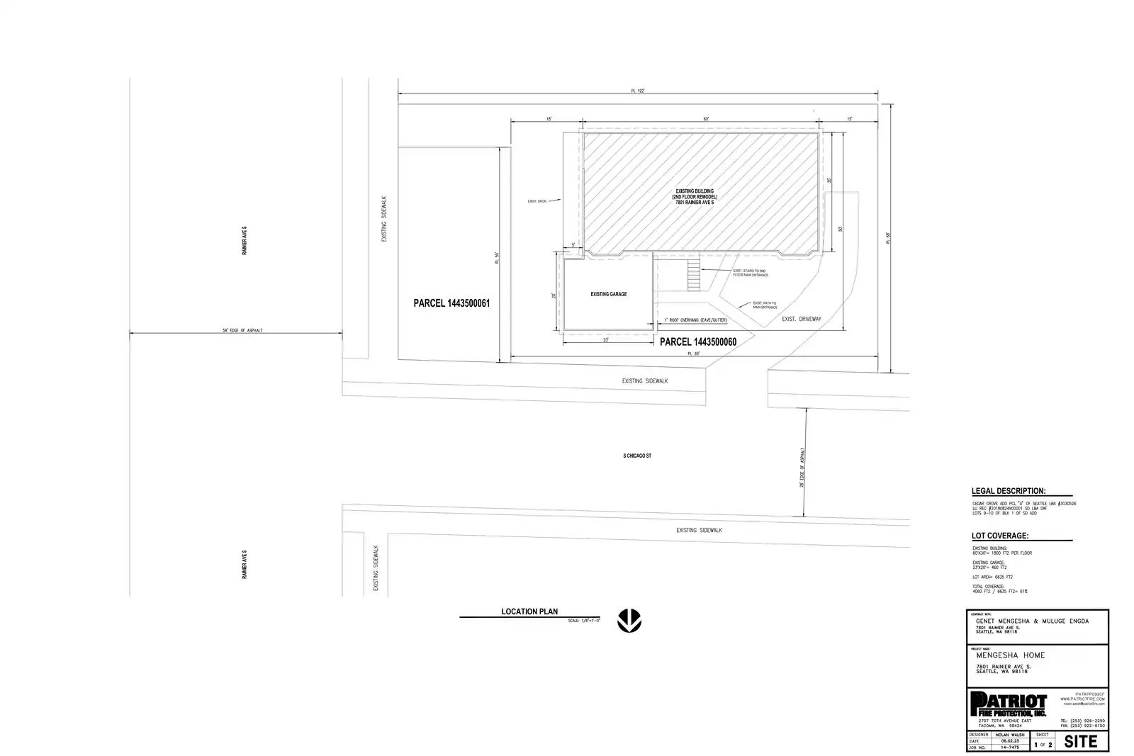 Site plan for 7801 Rainier Ave S