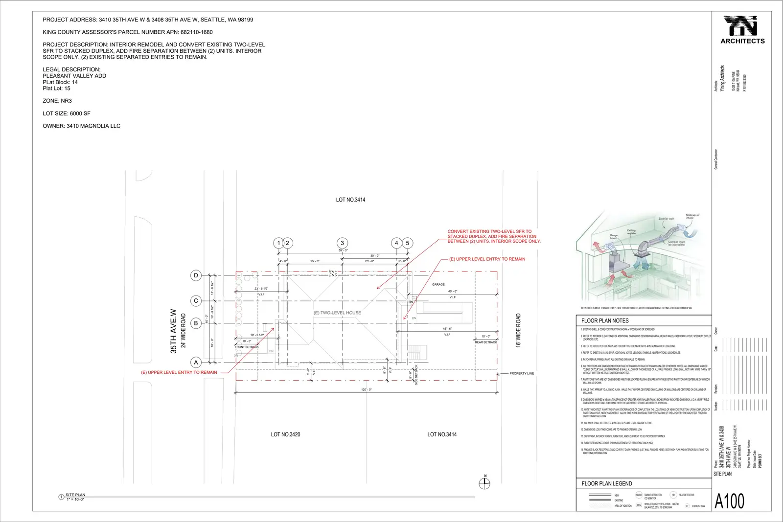 Site plan for 3410 35th Ave W