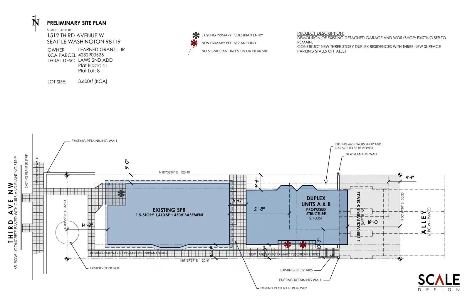 Site plan for 1512 3rd Ave W