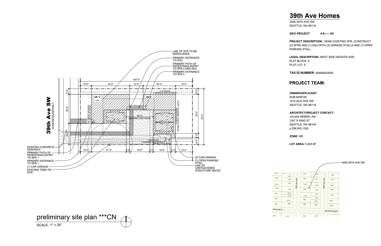 Site plan for 3446 39th Ave SW