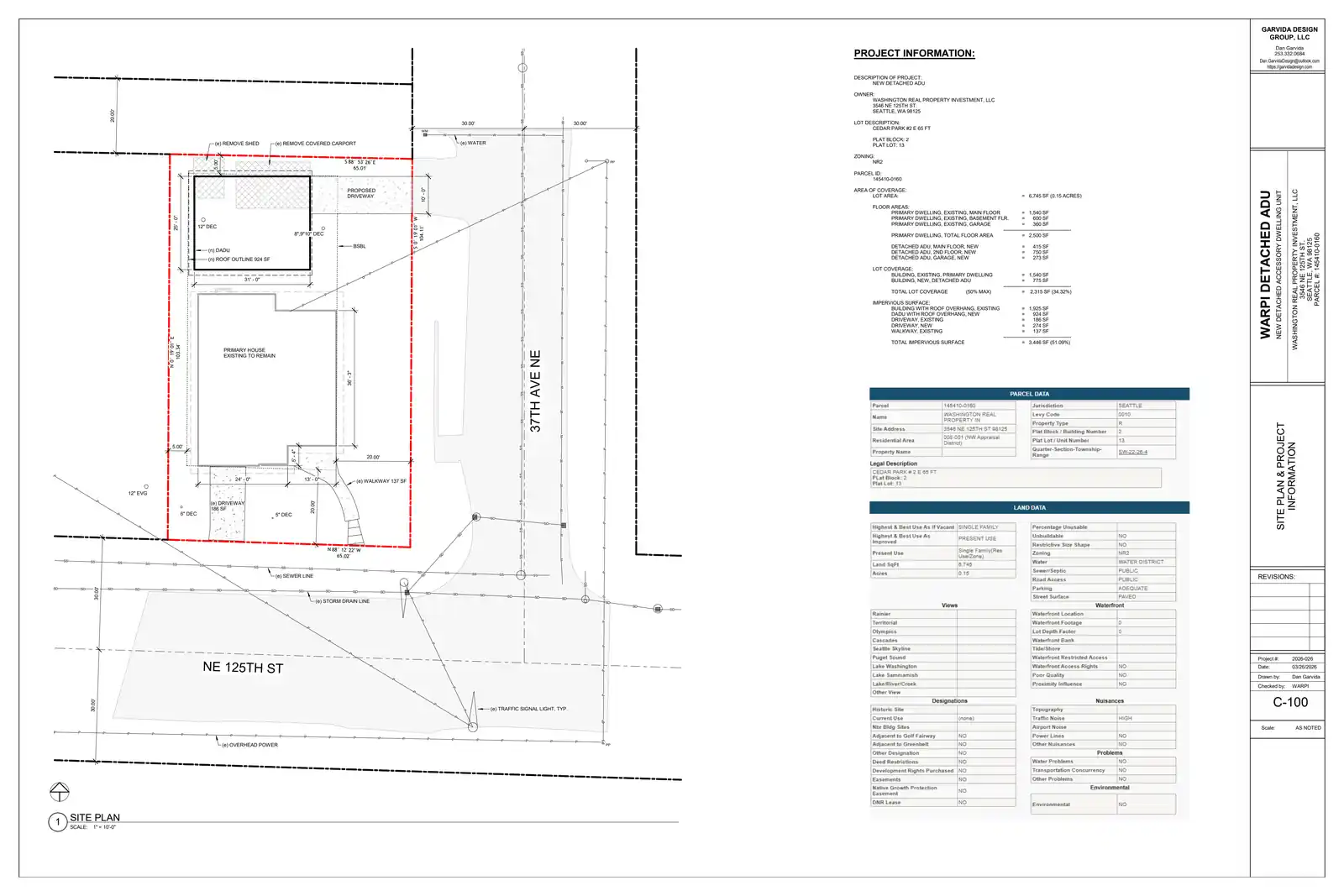 Site plan for 3546 NE 125th St