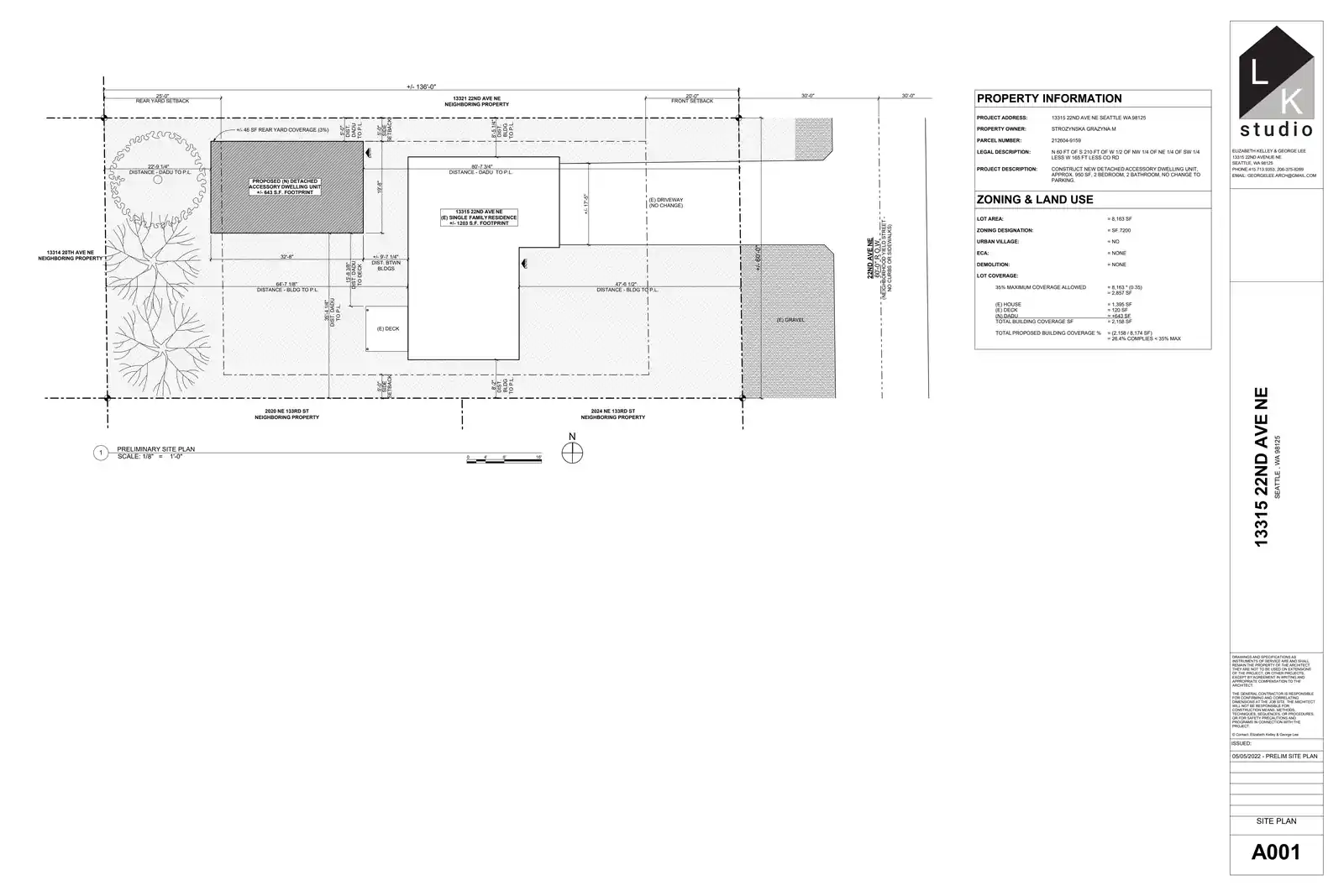 Site plan for 13315 22nd Ave NE