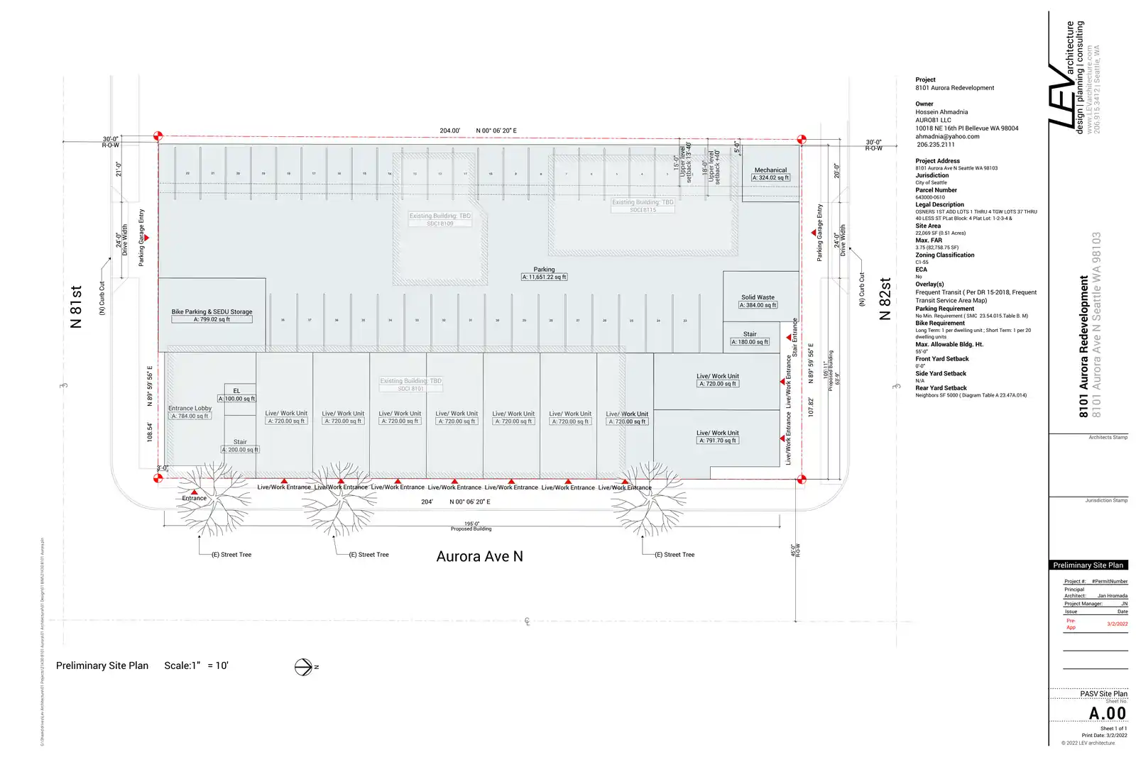 Site plan for 8101 Aurora Ave N