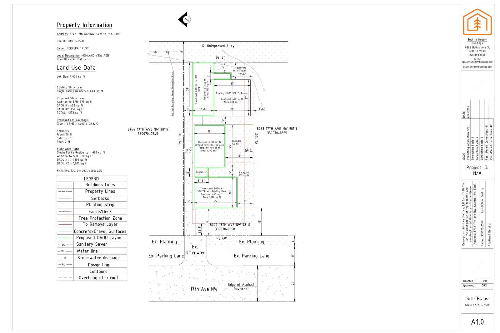 Site plan for 8742 17th Ave NW